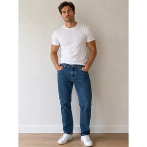 Magellan Outdoors Mens Straight Leg Jeans Medium Wash Denim 32x30 34MAGMW